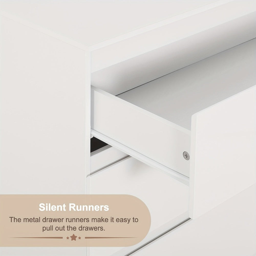 1 unidad de cajones de almacenamiento con 4 cajones grandes, puede usarse como organizador, cómoda, mueble para el hogar, con estantes extraíbles, puede ser mesa de noche, dormitorio, sala de estar, baño, blanco, 110x80x75 cm, decoración de Pascua, Regalo