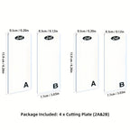 1/2 Juego de Placas Acrílicas Transparentes para Cortar A & B - Ideales para Troquelado y Repujado DIY, Compatible con Máquinas Craft Buddy Serie 838S y Similares con Ancho de Boca Abierta de 3 Pulgadas/7.7 cm - Duraderas y Fáciles de Usar para Creaciones