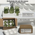 TRESV Set de 6 Vasos de Cristal 250ml | Diseño de Diamante Elegante | Aptos para Lavavajillas | Vidrio Sin Plomo para Agua y Refrescos