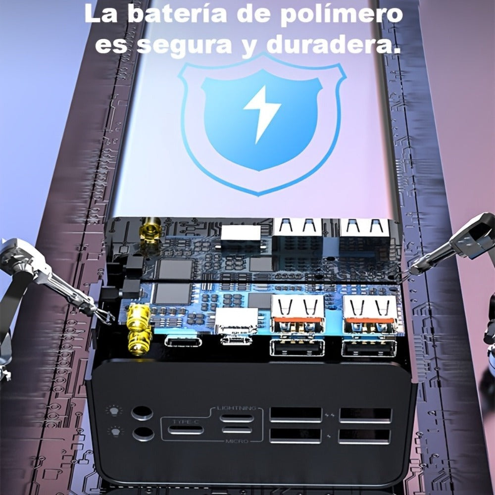 Cargador USB Rápido de Gran Capacidad 50000Mah con Pantalla LED, Linterna y Reserva de Energía de Emergencia - Luz de Camping para Exteriores para iPhone, Android y Dispositivos Digitales, Regalo de Vacaciones