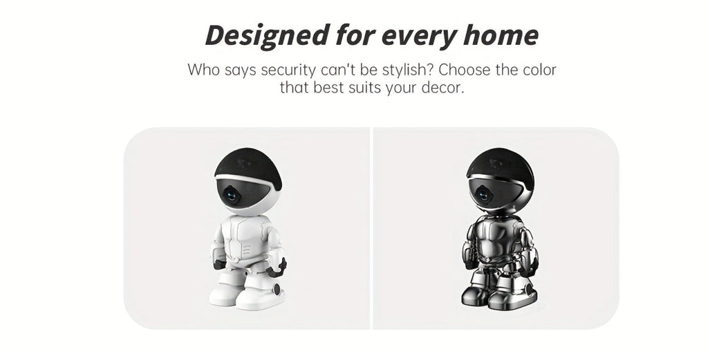 Cámara de Robot para Smartphone HD de 3MP, Cámaras Interiores con Audio y Video, Cámaras de Seguridad Inalámbricas para Interiores y Exteriores, Cámara para Mascotas para Gato Perro, Cámara de Vigilancia de 360 Grados con Visión Nocturna para Dormitorio,