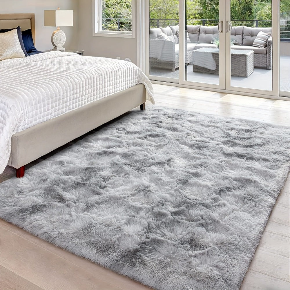 1pc alfombra de felpa suave, alfombra antideslizante, alfombra para cabecera, tapete tie dye para sala, decoración del hogar, colchoneta para mascotas, alfombra para dormitorio o sala, ideal para decoración navideña y Halloween
