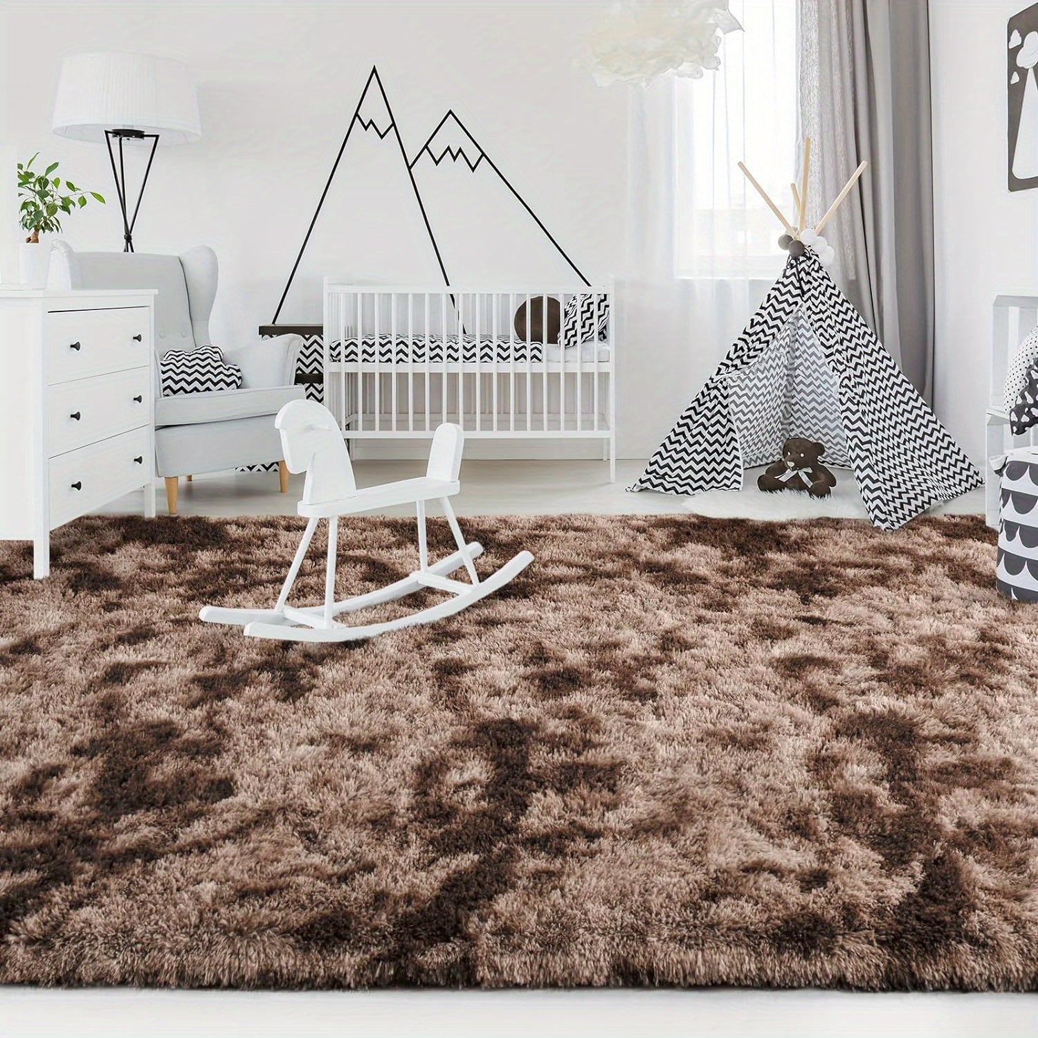 1 alfombra suave de felpa, alfombra de felpa antideslizante, alfombra suave de felpa para mesita de noche, alfombra tie-dye para sala de estar, decoración del hogar, alfombra para dormir mascotas, alfombra para dormitorio y sala de estar, decoración de la