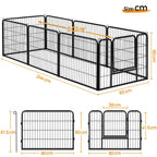 Costoffs Jaula para Perros de 80 x 60 cm con Puerta y Anillos para Piso, Ideal para Uso Interior y Exterior