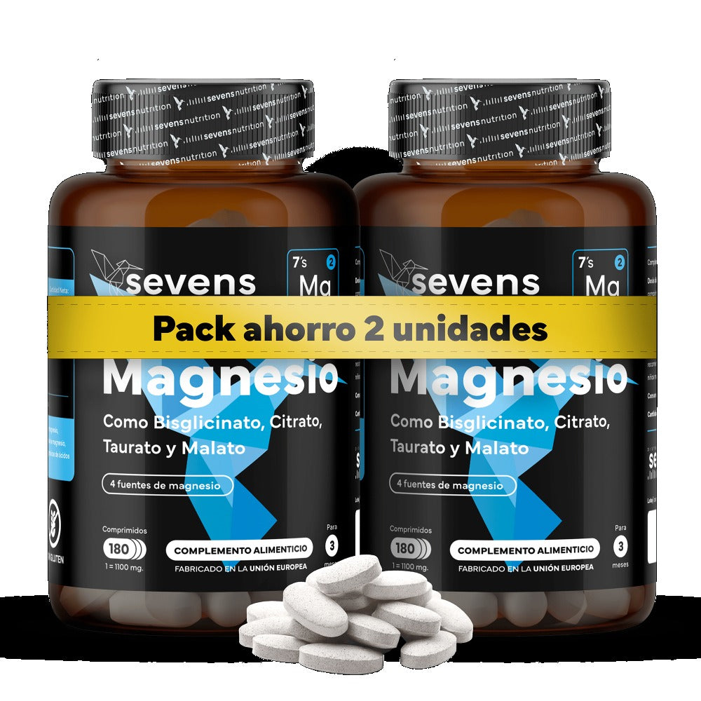 Pack 2x Magnesio Complex 4 en 1 - Con Citrato, Bisglicinato, Malato y Taurato – Sevens Nutrition