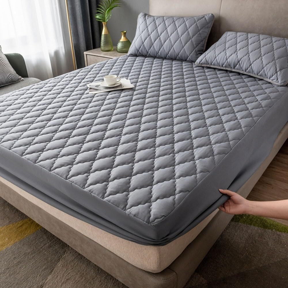1 pc Protector de colchón acolchado, Súper Suave y Cómoda, Funda de colchón Elástico en Todo Contorno, Lavable a Máquina, Cubre de Colchón Ideal para Dormitorios, Habitaciones de Invitados, Residencias y Hoteles