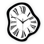 Reloj de pared moderno abstracto de madera derretida - Diseño contemporáneo en blanco y , reloj de cuarzo silencioso irregular de 30.48-40.64 cm a pilas para sala de estar, oficina, dormitorio, decoración de galería - Regalo ideal de decoración moderna pa