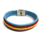 Pulsera De Piel Bandera De España (Hecho a Mano) | Complementos de Moda Unisex para Hombres y Mujeres de Estilo Atemporal y Elegante | Regalos Originales y Exclusivos