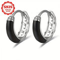 Cierre de Oreja Negro con Diseño Retro de Plata de Ley 925, Fácil, Elegante, Moderno y Versátil, Adecuado para Uso Diario, Regalos de San Valentín, Regalos de Vacaciones, Adecuado para Regalos de Cumpleaños, Vacaciones en la Playa