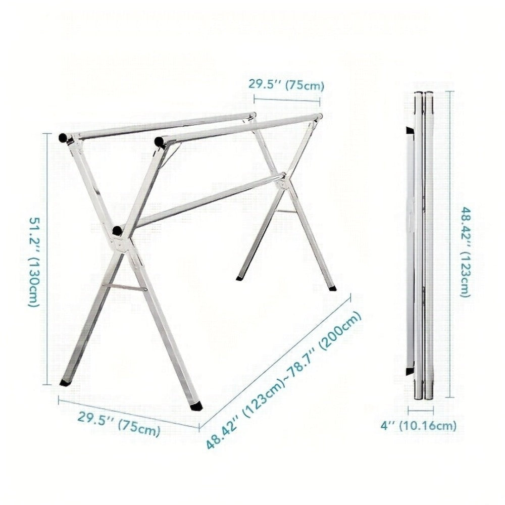 Tendedero de ropa | Longitud retráctil y plegable, tamaños de 160.02cm y 199.9cm, metal duradero, independiente, acero inoxidable resistente, JOYBOS, tendederos