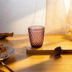 TRESV Set de 6 Vasos de Cristal 250ml | Diseño de Diamante Elegante | Aptos para Lavavajillas | Vidrio Sin Plomo para Agua y Refrescos