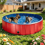 Piscina Plegable para Perros Gatos Bañera Portátil para Mascotas Plegable PVC y Resistente 80x20cm