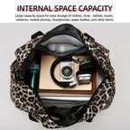Maleta moderna con estampado de leopardo y amplio espacio, con compartimento separado para zapatos, correa de hombro ajustable, ideal para el gimnasio, yoga y escapadas de fin de semana, así como actividades de ocio y camping al aire libre