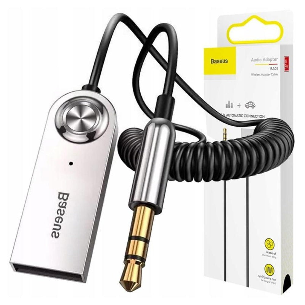Adaptador de audio Bluetooth 5.0 Baseus USB - AUX, conexión de audio inalámbrica, negro, alta calidad, compatible con la mayoría de los dispositivos.