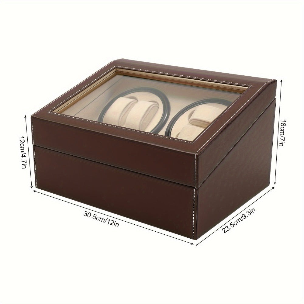 Caja de almacenamiento para relojes marrón, estuche para 4+6 relojes de hogar, decoración del hogar
