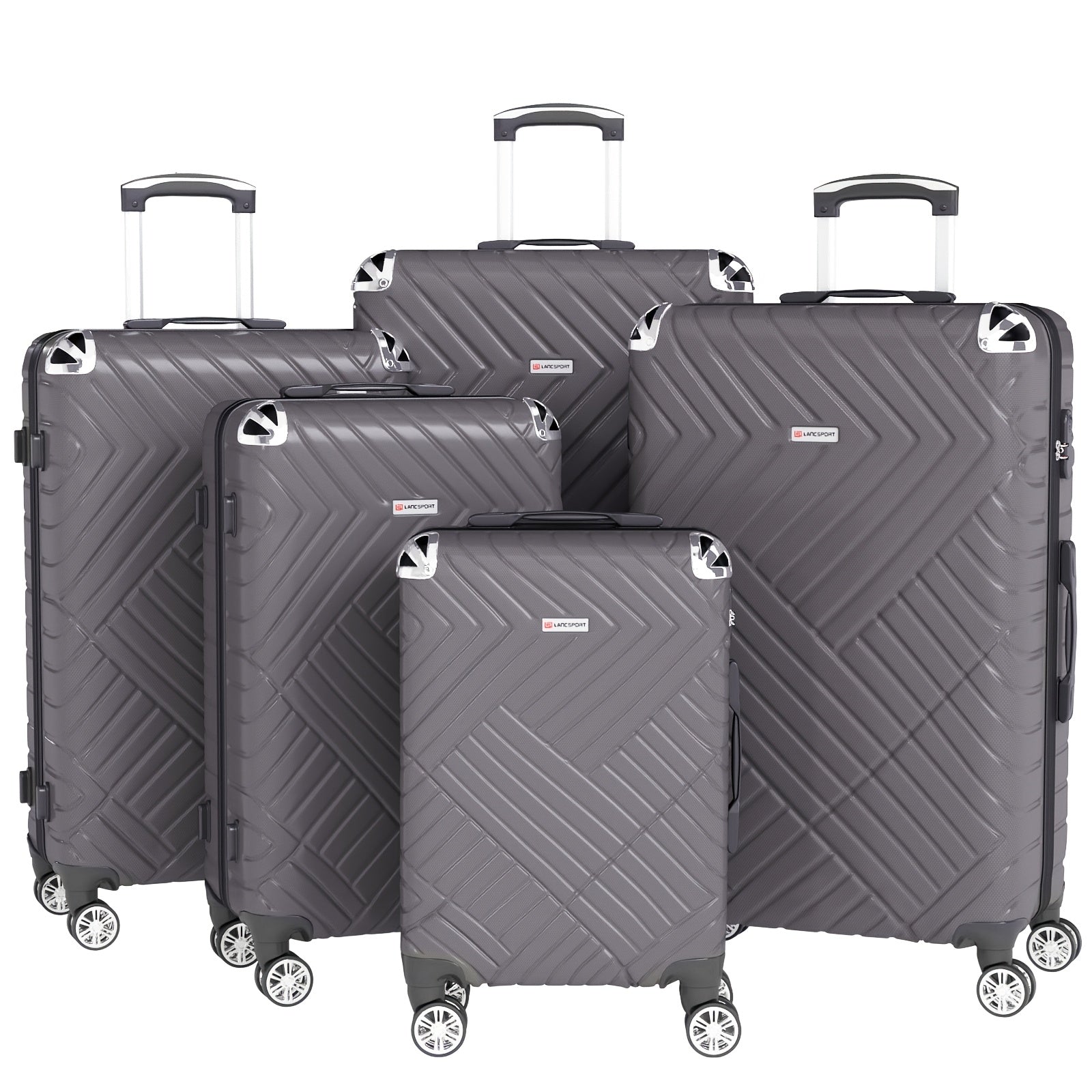 Juego de 5 maletas para vacaciones, viajes de negocios y familiares, juego de maletas rodantes duraderas y ligeras con múltiples tamaños disponibles, mango telescópico, opcional en 10 colores incluyendo negro, rojo, azul, gris, verde, etc.