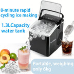 Fabricante de hielo comercial de doble uso con diseño de tapa transparente, refrigeración eficiente, duradero, ideal para restaurantes y bares, perfecto para cocinas de oficina