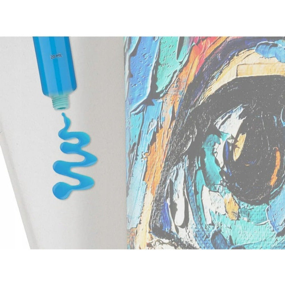 Set de Pinturas Acrílicas de 36 Tubos, 20 ML Cada, Set Grande de Pinturas Acrílicas para Pintar en Lienzo, Madera, Papel y Yeso, Acrílicos Profesionales para Artistas, Aficionados y Principiantes, Alta Pigmentación y Colores Intensos, Resistente al Agua D
