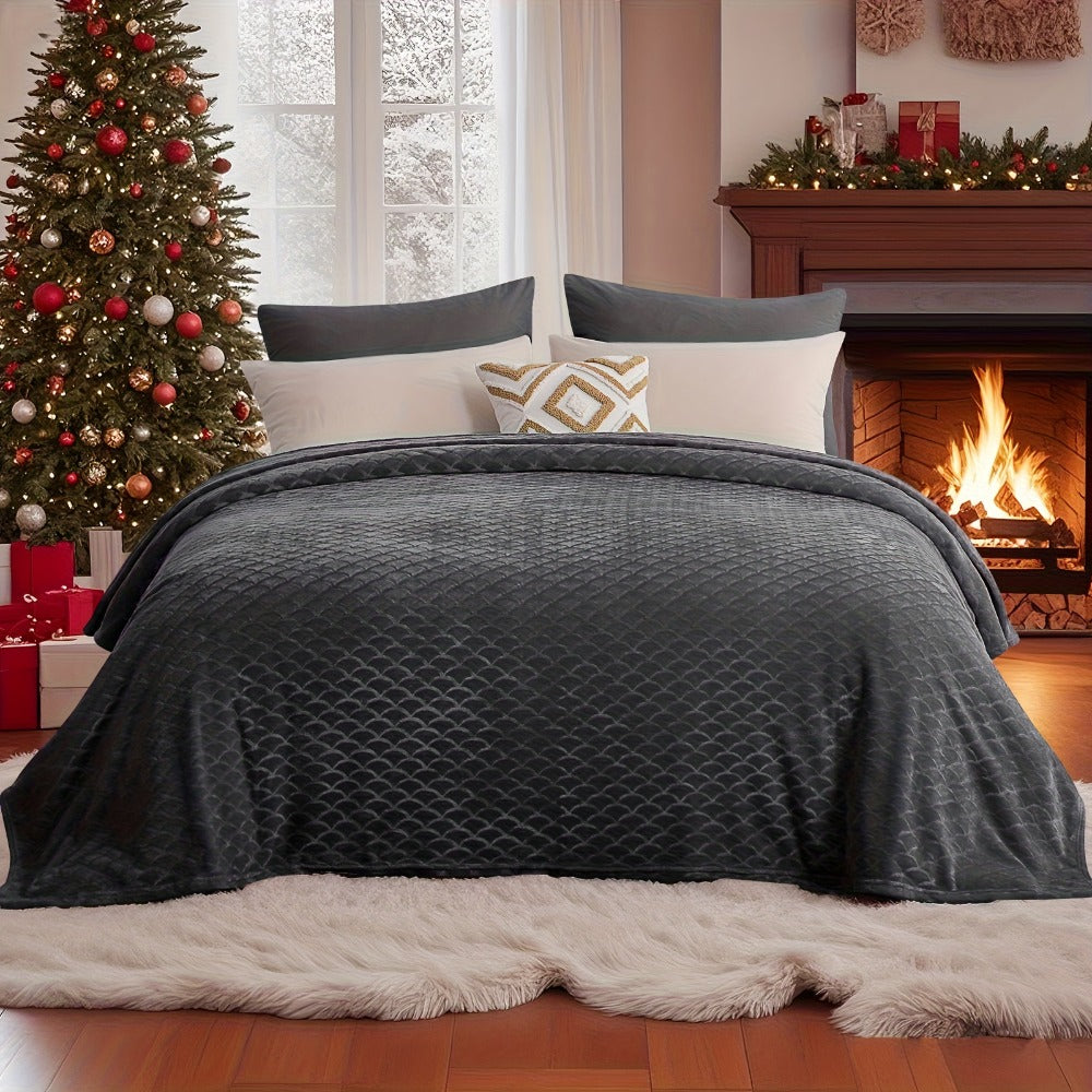 1 manta suave esencial para todas las estaciones - Manta ligera con estampado floral, manta de franela lavable a máquina para cama, sofá, coche y uso en exteriores - Múltiples colores para elegir, regalo acogedor