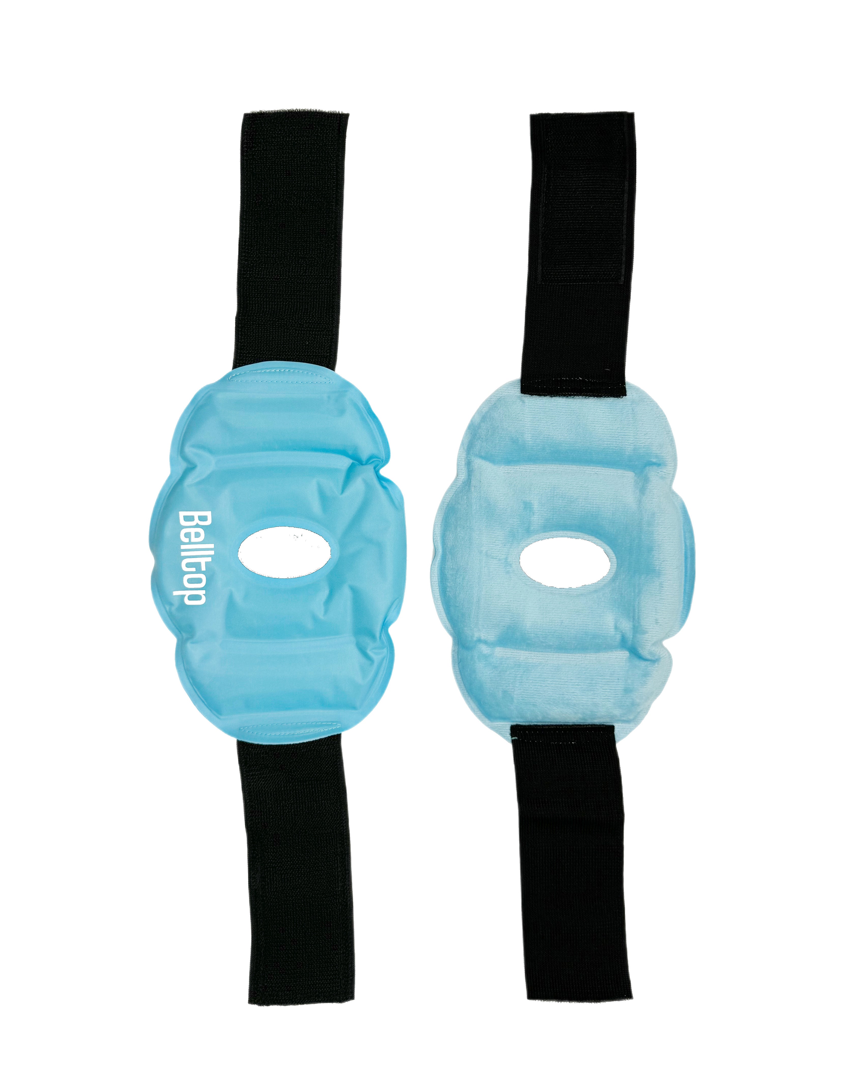 Pack de 2 x Rodillera térmica - bolsa gel frío para lesiones. Hielo para lesiones reutilizable (rodillera ligamento y menisco) con banda ajustable. Rodillera frio calor