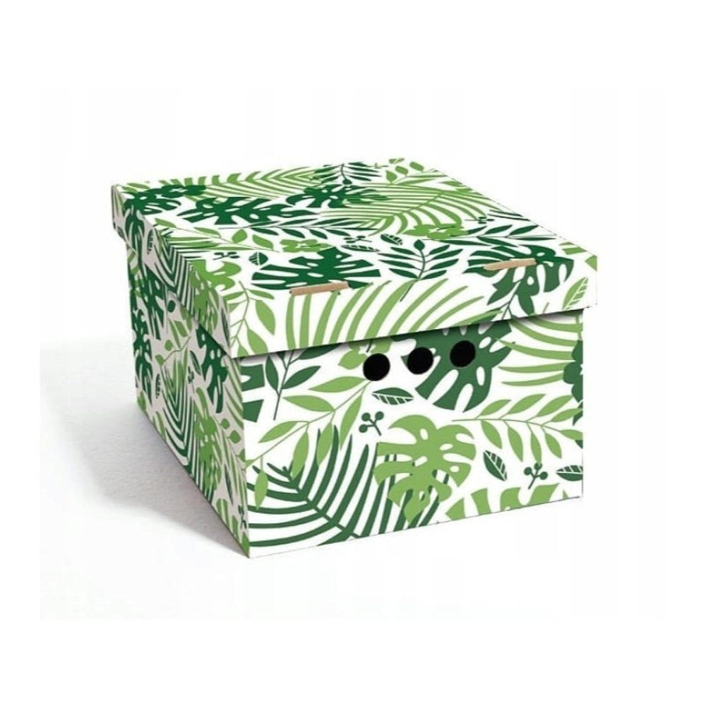 Caja de almacenamiento decorativa de cartón, 1 pieza, con estampado, para ropa, artículos pequeños, documentos, ideal para hogar, oficina o armario, dimensiones: 35x26.3x18.6 cm