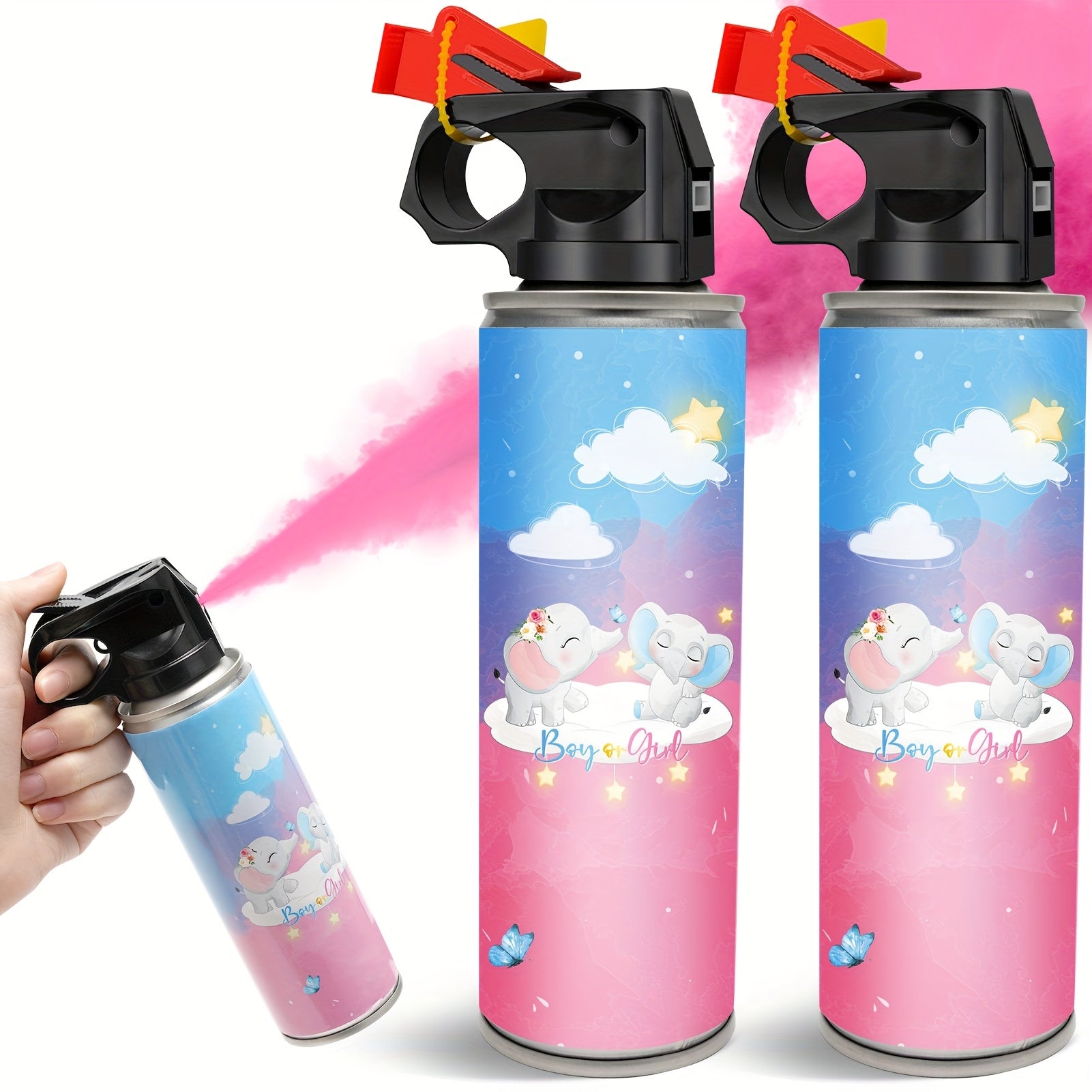 2 Piezas de Confeti para Revelación de Género, Bomba de Humo para Revelación de Género, Suministros de Alta Calidad para Revelación de Género, Regalos de Confeti en Spray para Fiestas, Decoraciones para Fiestas, Ideal para Celebraciones, Festivales y Even