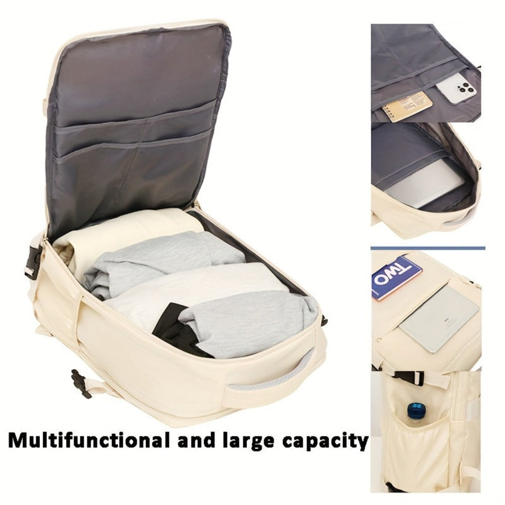 Mochila de Viaje Versátil para Mujer, Bolso Casual Estiloso y Multifuncional para Laptop, Mochila Deportiva para Exteriores con Compartimento para Zapatos