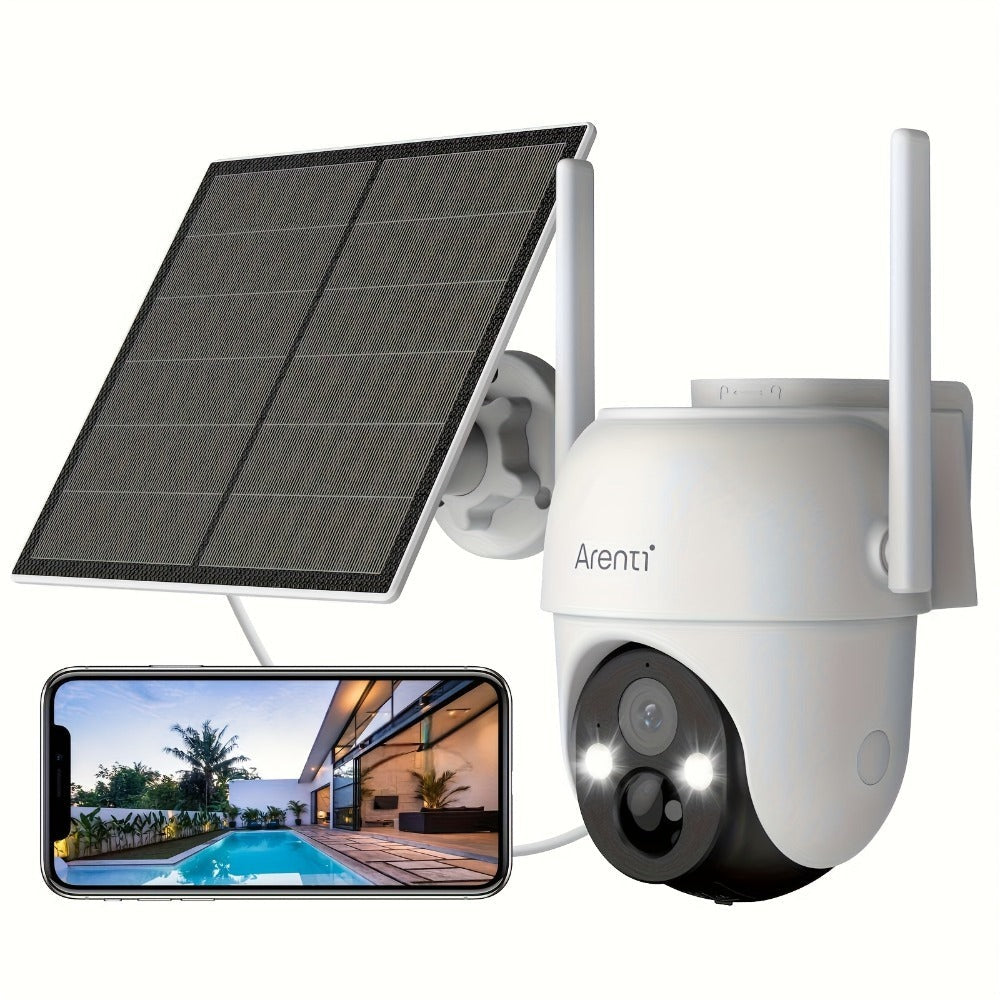 Cámara de seguridad PTZ Wifi para exteriores Laxihub, seguimiento automático, cámara de vigilancia CCTV con audio, visión nocturna a color, detección humana con IA, audio bidireccional, cámara de seguridad inalámbrica de 2.4Ghz, cámaras de seguridad para