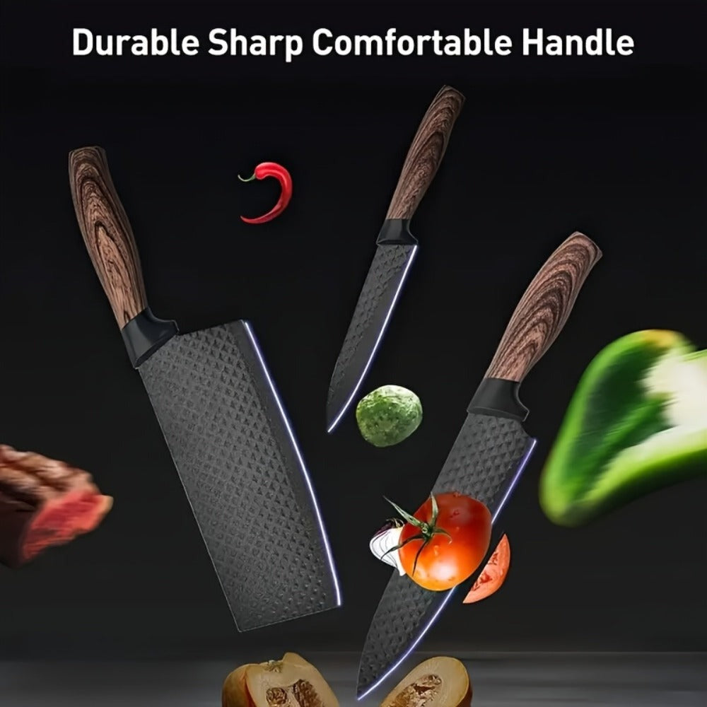 [Especial del Chef | Cuchillo de Cocina] Juego de 6 Cuchillos Profesionales Ultra Afilados, Cuchillo para Cortar Verduras, Cuchillo para Picar Carne, Cuchillo para Frutas, Tijeras Multiusos, Juego de Cuchillos de Cocina Adecuado para Hogar, Cocina, Cocina