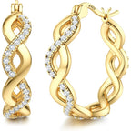 Pendientes de aro huggie de plata 925 para mujer, hipoalergénicos, dorados, listos para fiesta y para regalar, incluye caja de regalo prémium