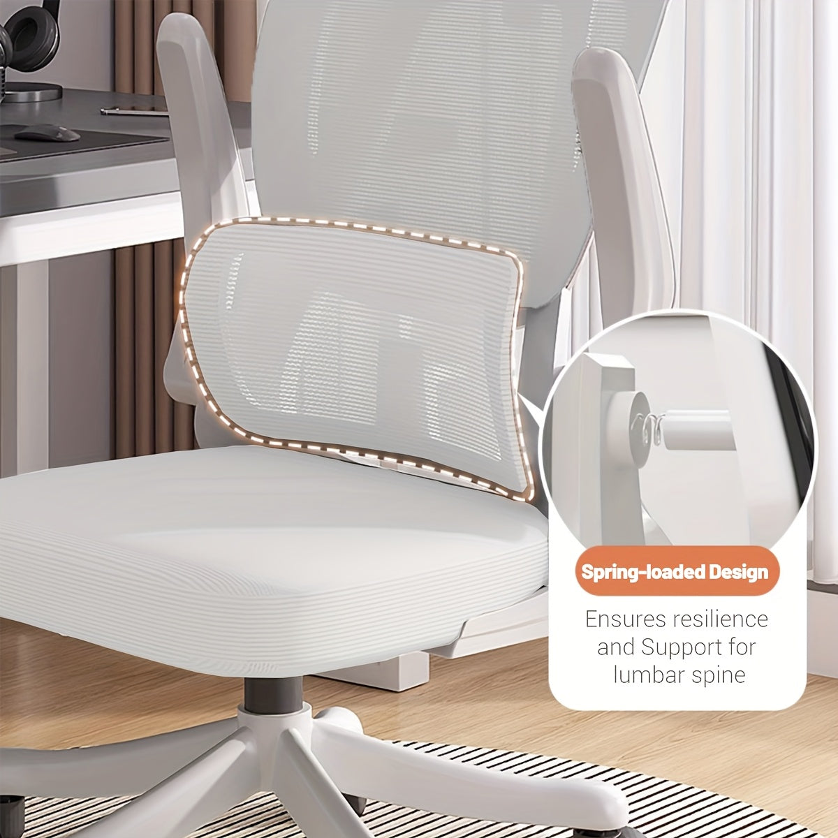 Silla de oficina | Adecuado para Escritorios y Sillas Portátiles de Oficina en Casa con Reposabrazos, Sillas de Soporte Lumbar, Sillas de Oficina