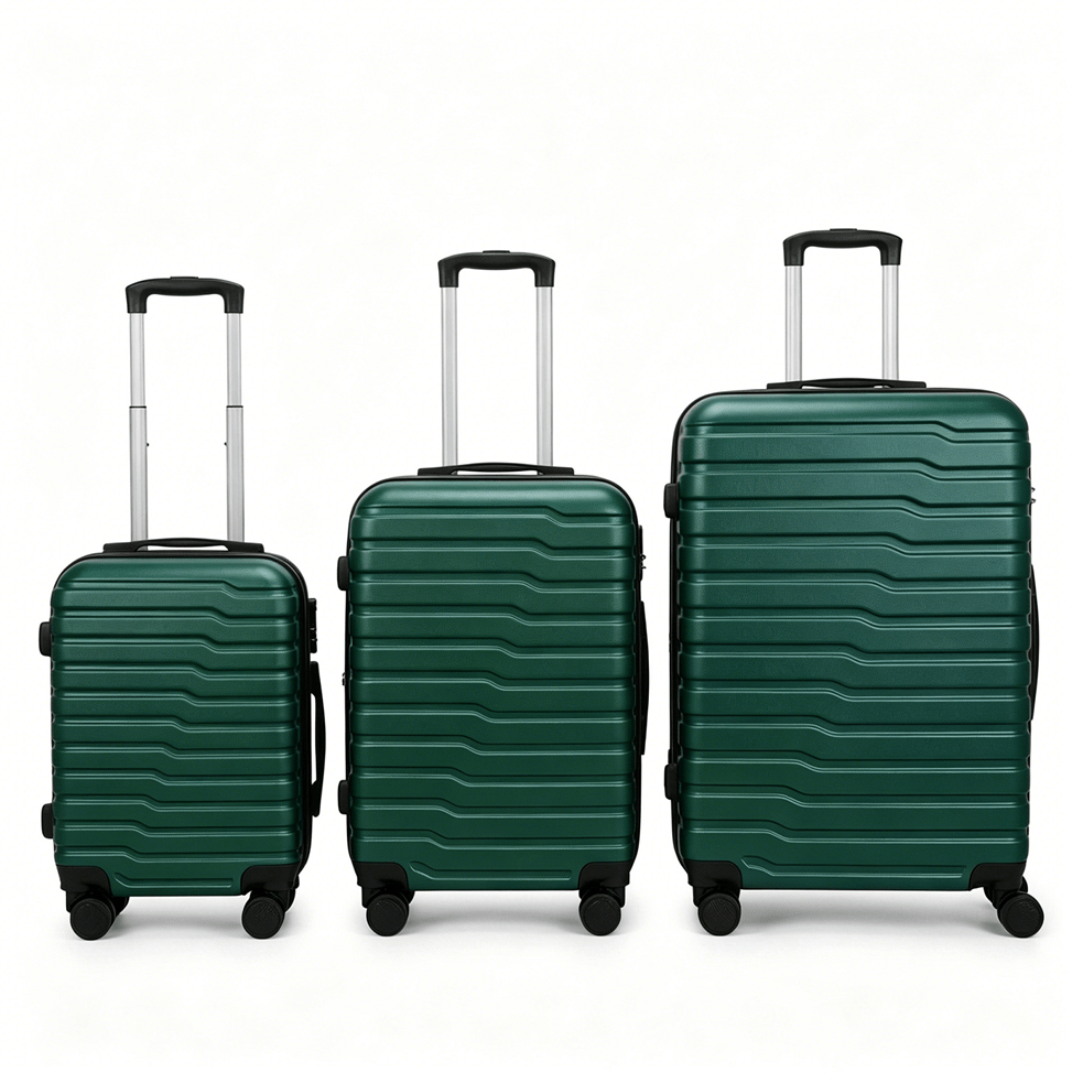 Juego de 3 Maletas Tamaños 18" (51X33X20cm), 22" (61x41x25cm), 26" (71x46x31cm) Medidas con ruedas incluidas, con Cerradura Numérica Maleta Cabina Trolley con Carcasa ABS Ligera, Asa Telescópica de Aluminio y 4 Ruedas Giratorias 360°