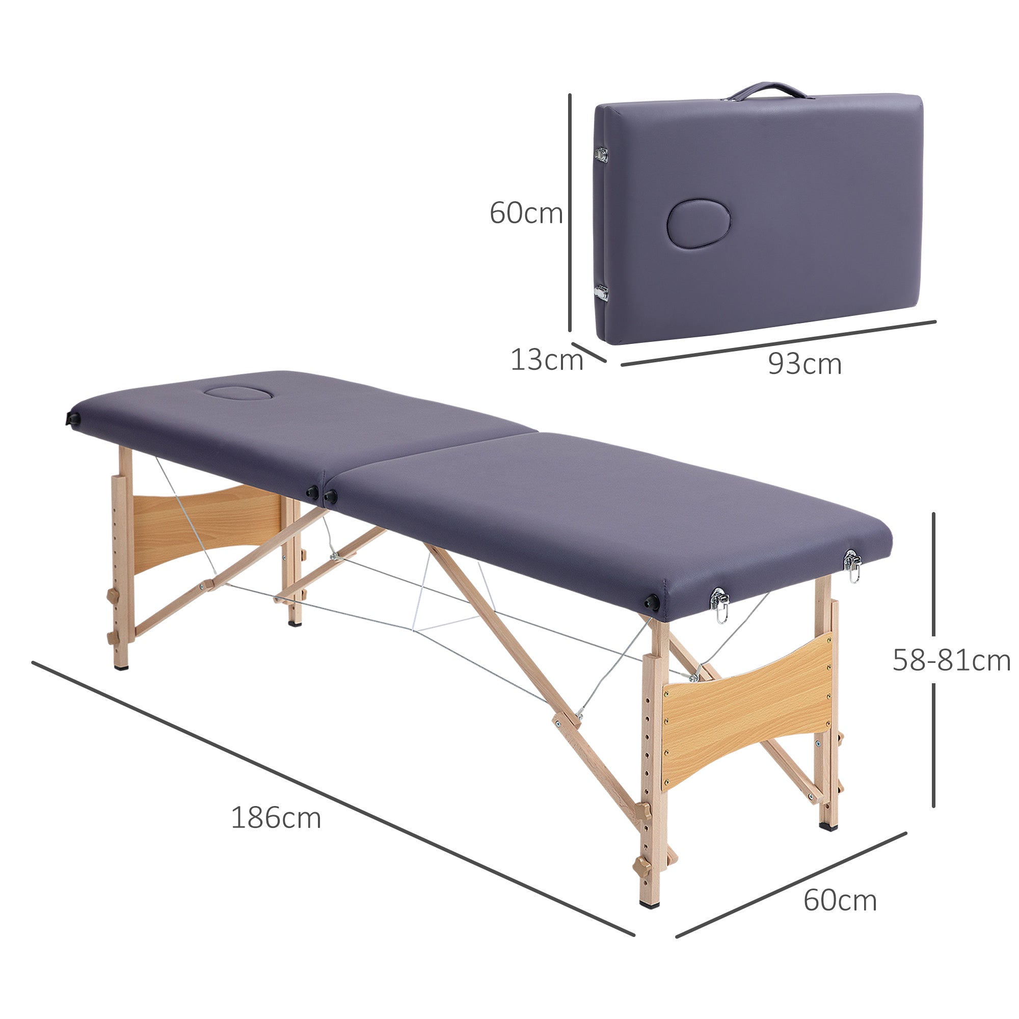 Camilla de masaje plegable 87 cm plegable | Fisioterapia estética masaje y uso profesional