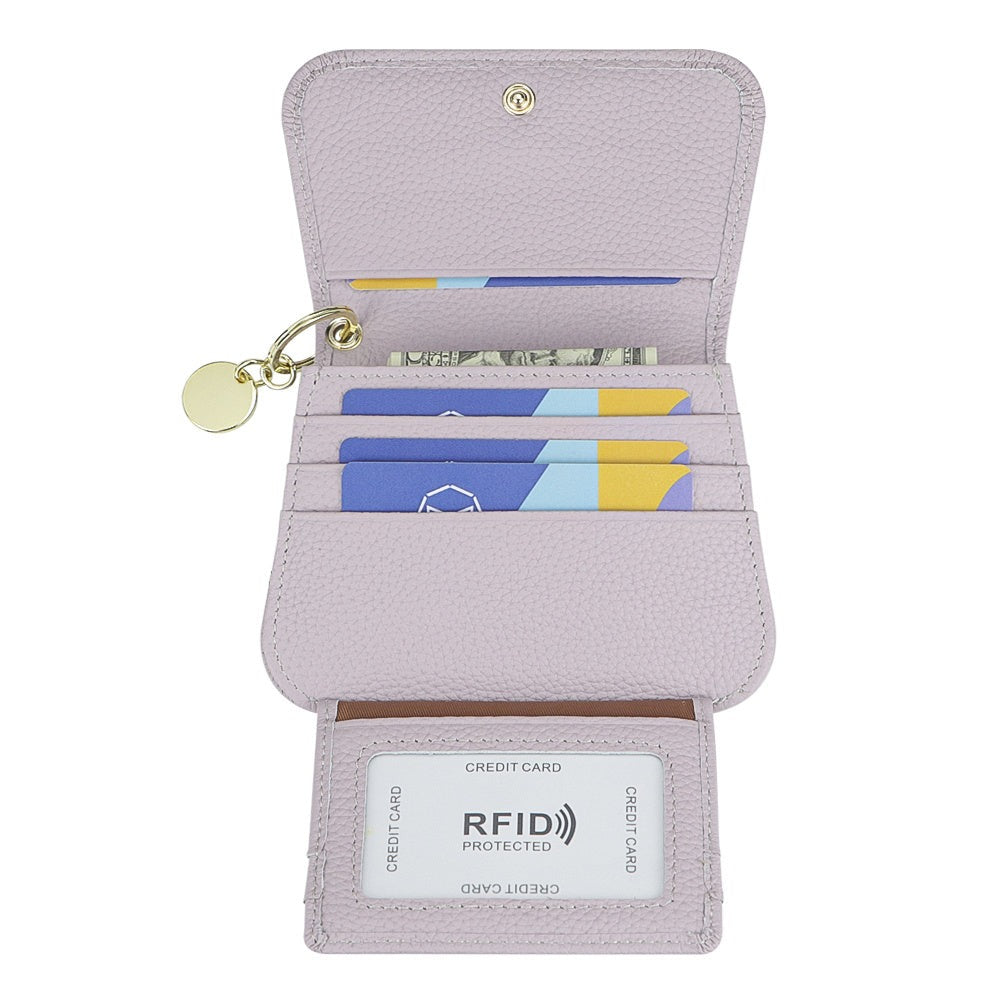 Royal Bagger Cartera Corta de Cuero Auténtico de Vaca para Mujer, Monedero con Bloqueo RFID, Múltiples Ranuras para Tarjetas y Llavero 2443