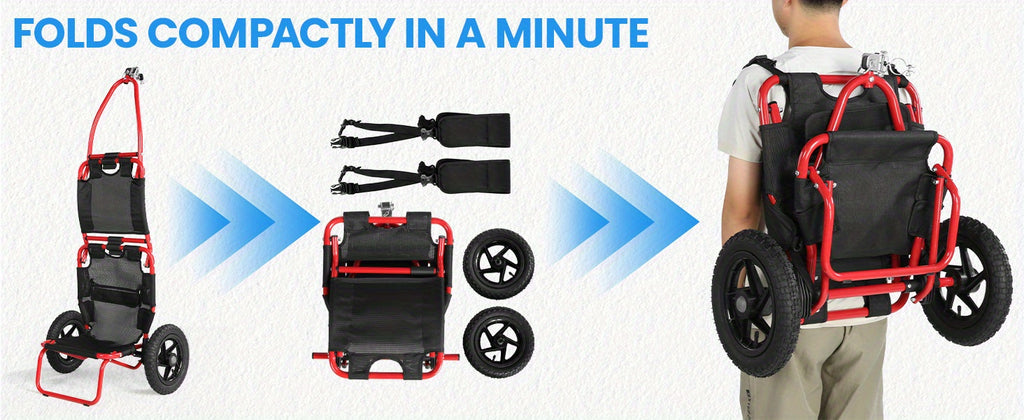Remolque de carga para bicicleta, remolque 2 en 1 para bicicleta, carrito de compras, carretilla, marco de acero de aleación, ligero y plegable con neumáticos de aire de 30 cm, capacidad de carga de 20 kg