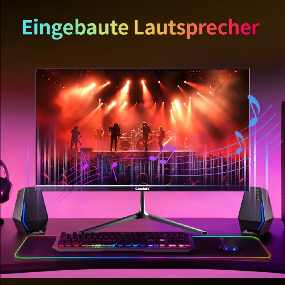 Monitor Gaming Gawfolk de 24.5 pulgadas, Panel Plano, Tasa de Refresco de 200Hz, Full HD 1080P, Pantalla PC, Panel IPS, Diseño sin Bordes, Tecnología Freesync, Soporte Panel VA, Conectividad HDTV y Displayport, Compatible con Montaje en Pared VESA 75X75