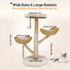 Árbol para gatos de 60X110Cm, Condominio de felpa de varios niveles con 2 postes rascadores, 2 perchas, hamaca, cueva, casa para gatos estable y anti-inclinación para dormir/jugar, fácil montaje, árbol de Navidad perfecto para gatitos y gatos de interior,