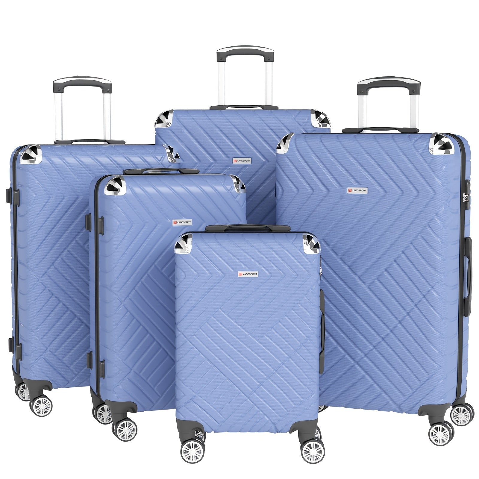 Juego de 5 maletas para vacaciones, viajes de negocios y familiares, juego de maletas rodantes duraderas y ligeras con múltiples tamaños disponibles, mango telescópico, opcional en 10 colores incluyendo negro, rojo, azul, gris, verde, etc.