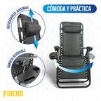 Tumbona Jardin Exterior Plegable Gravedad Cero - Pack 2 Sillas Reclinables o Hamacas para Playa, Terraza y Camping con Portavasos, Ligeras y Cómodas