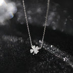 Cadena de Plata 925 para Mujeres con Colgante de Trébol de Cuatro Hojas, Longitud Ajustable de 40 a 60 cm, Cadena Duradera y Resistente como Amuleto de la Suerte, Regalo para Mujeres en San Valentín o Cumpleaños