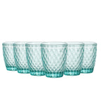 TRESV Set de 6 Vasos de Cristal 250ml | Diseño de Diamante Elegante | Aptos para Lavavajillas | Vidrio Sin Plomo para Agua y Refrescos