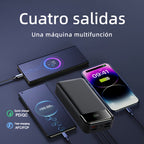 Power Bank de Alta Capacidad 50000mAh con Carga Súper Rápida, Interfases USB/Type-C/Micro, Equipado con Lámpara LED y Pantalla de Nivel de Batería. Adecuado para Cargar Rápido iPhone y Dispositivos Android. Fuente de Energía de Emergencia