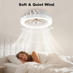 Ventilador de techo Ateroll con iluminación, diámetro 46 cm, ventilador de techo RGB con luz y control remoto, 6 niveles de viento, 3000 K - 6500 K, LED regulable, temporizador silencioso, luz de techo con ventilador para dormitorio, sala de estar