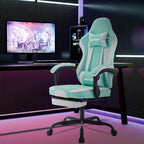 Silla Gaming, Silla para Ordenador, Silla Gaming Ergonómica con Pedales para Pies, Silla de Oficina, Silla Ergonómica para Ordenador con Soporte Lumbar, Silla Gaming de Altura Ajustable, Disponible en Negro