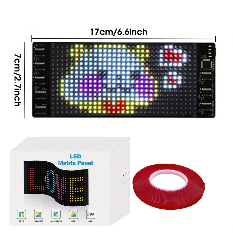 Ojo del Diablo LED Flexible para Automóvil, Pantalla de Luz Programable con Logo Publicitario, Texto y Grafiti, Aplicación Inteligente, Bluetooth USB