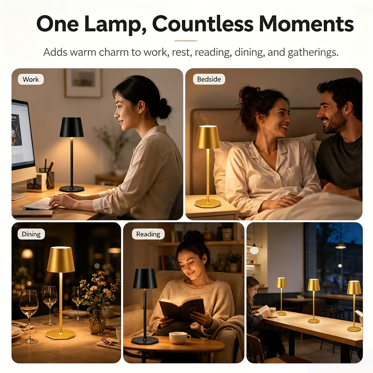 Lámpara de mesa para iluminación de dormitorio y escritorio | diseño funcional