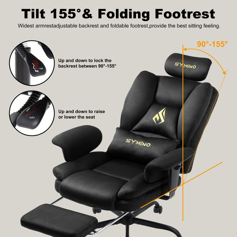 Sillón Sofá para Juegos, Silla de Gamer, Sillón Sofá Ergonómico con Piel Sintética de Pelo Largo