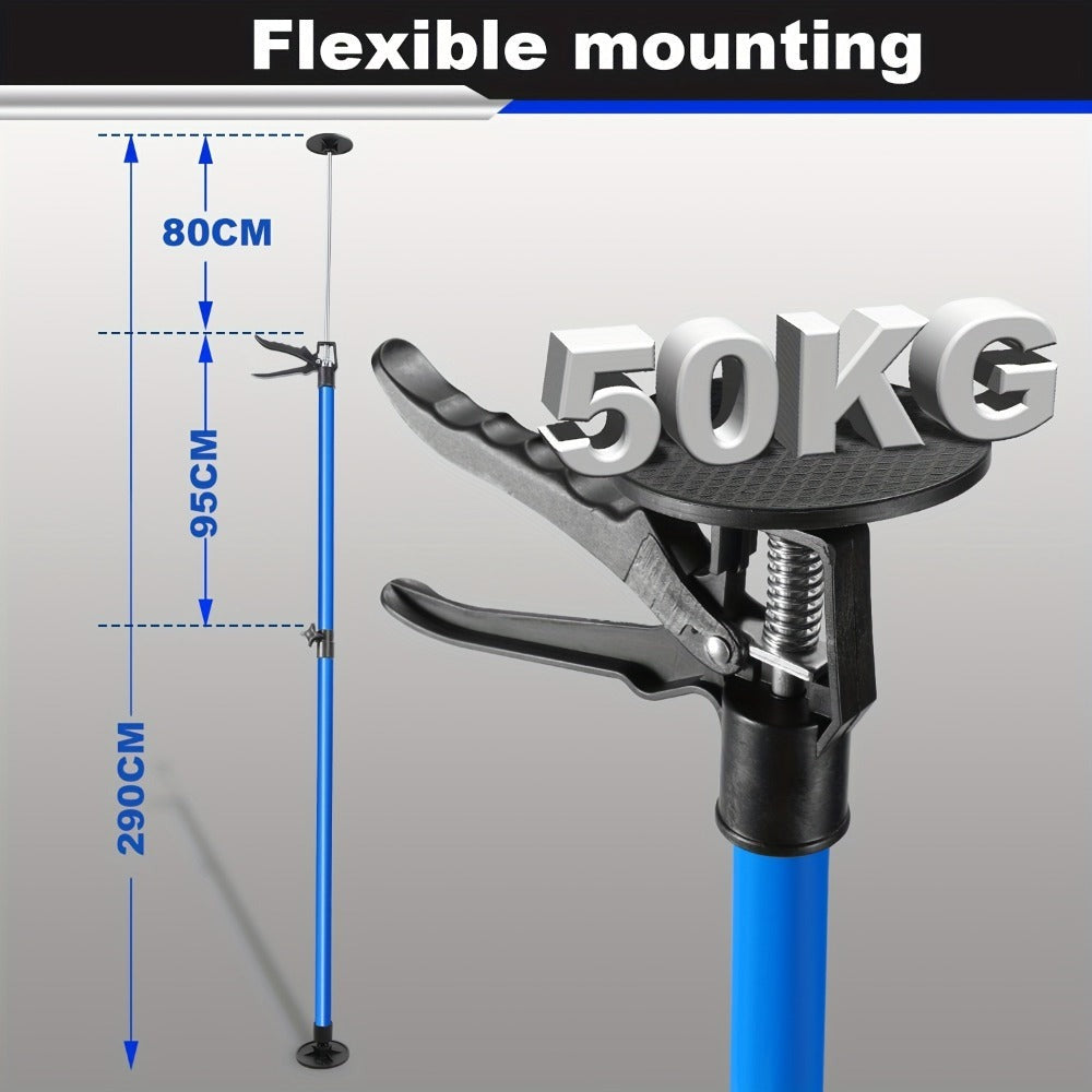 Paquete de 2, Soporte de techo de acero, Altura de soporte ajustable de 115-290 cm, Capacidad de carga de 50 kg, Ángulo de soporte telescópico de hasta 45 grados, Soporte de montaje, Soporte de una mano adecuado para paredes y techos