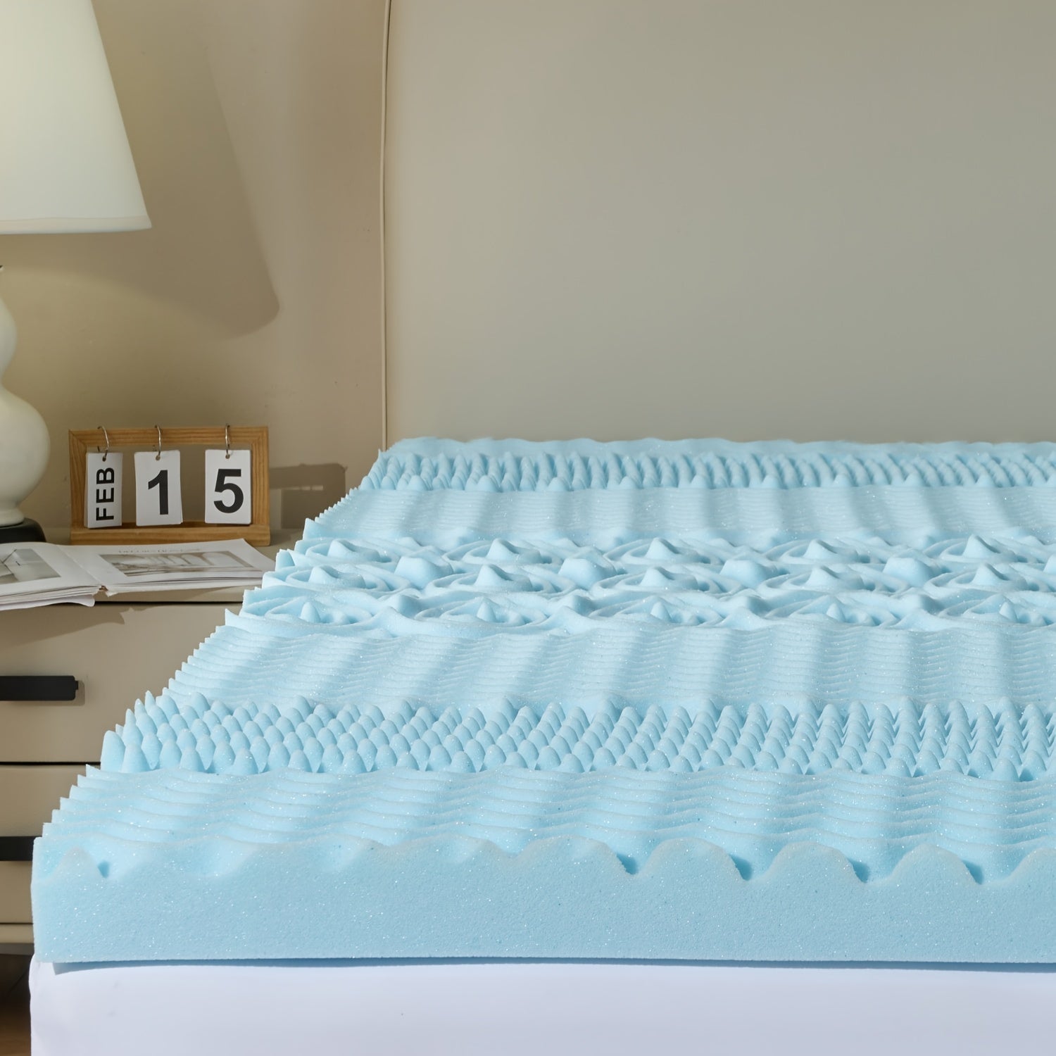 Topper de colchón de 5 cm o 7 cm, topper de colchón individual de 7 zonas con gel refrescante, para alivio de presión y mayor comodidad en el sueño, cómodo y transpirable