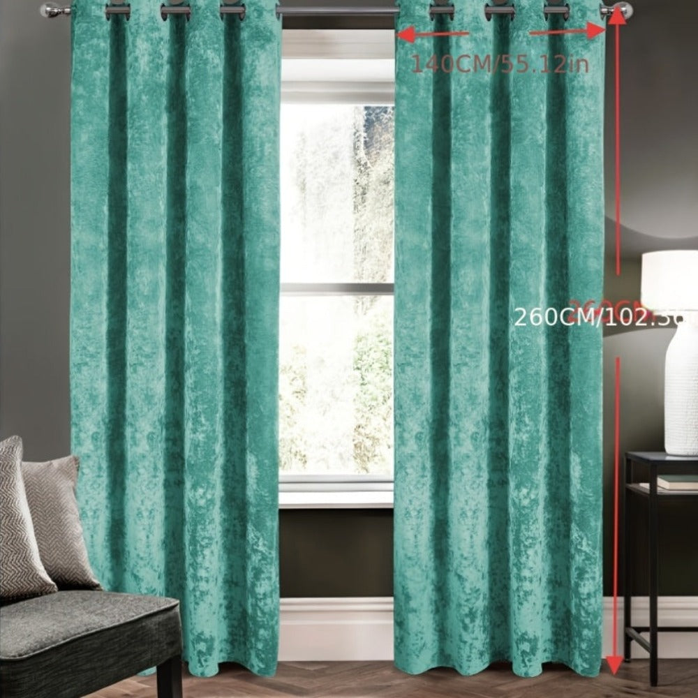 1 unidad - Cortinas opacas de tela gruesa de terciopelo de hielo, grado de sombreado superior al 85%, tamaño 140X260CM, varios colores, verticales y hermosas, sombreado y a prueba de viento, lavables a máquina, no se encogen, no se decoloran